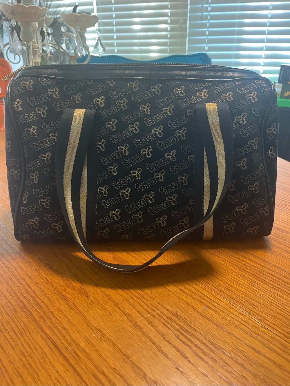 LIKE NEW! TNA Retro-Inspired Black Monogram Bowling Bag - 2000s Y2K Vibes